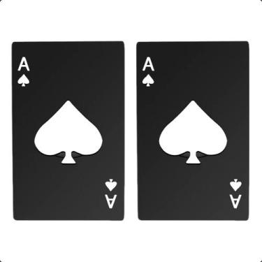 Imagem de Kit 02 Abridor De Garrafa Formato Carta De Baralho Espada Poker Aço In