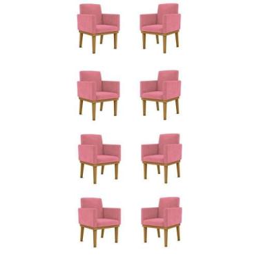 Imagem de Kit 8 Poltronas Reforçadas Esteticista rosa - BALAQUI DECOR