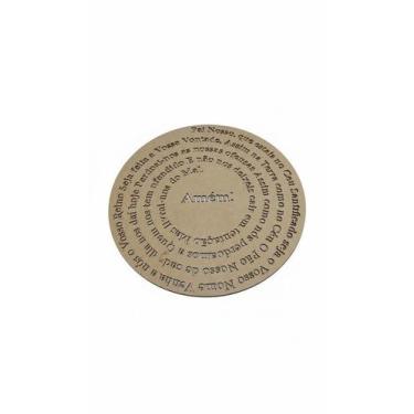 Imagem de Mandala Decorativa Pai Nosso Mdf Oração 30cm Fé 3mm Natural - bazar mi