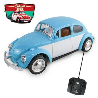 Imagem de Carrinho de Controle Remoto Classic BR Fusca 22cm com Bateria Recarregável Vermelho Polibrinq