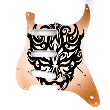 Imagem de Escudo para Guitarra Spirit 100-MT Estilo Stratocaster SSS 11 Furos Acrílico Máscara Tribal