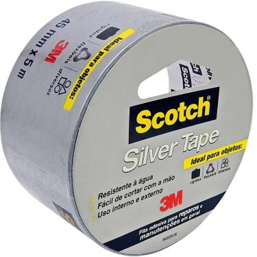 Imagem de Fita Adesiva Scotch 3939 Silver Tape Alta Resistencia 45mmx5M Multiplas Aplicacoes Prata