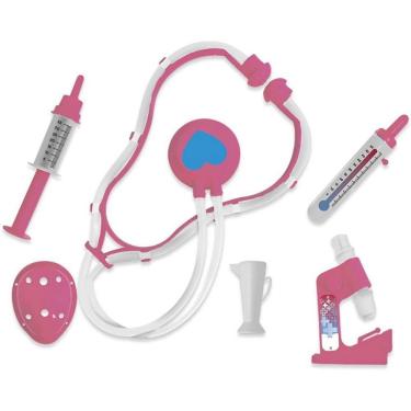 Imagem de Kit de Brinquedo Médico Brincando de Profissões Pequena Doutora MD Mod.1 com 6 Peças Pica Pau