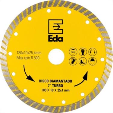Imagem de Disco Diamantado Eda Turbo 180 X 10 X 25,4Mm - Com Adaptador Para 22,2