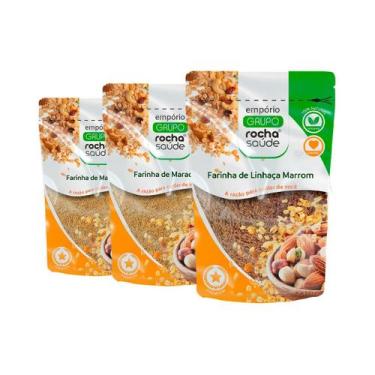 Imagem de Farinha de Linhaça Marrom 100% Natural Kit 3 Qualidade Superior Premiu