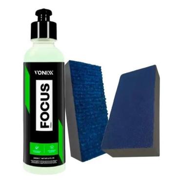 Imagem de Kit Focus Vonixx 240ml Limpa Vidros Remove Marca D'Água Vidro + Taco C
