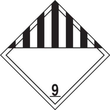 Imagem de Accuform MPL901CT100 PF-Cartolina Hazard Class 9 Miscellaneous Goods DOT Placard, Legend "22.9 cm, 10-3/10.2 cm Largura x 26-3/10.2 cm Comprimento, Preto sobre Branco (pacote com 100)