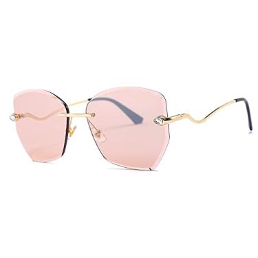 Imagem de Sunglasses Women Unisex Fashion Outdoor UV400 Sport Rimless Sun Glasses For Female Oculos,Pink,china