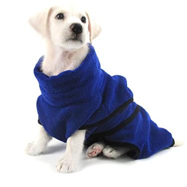 Imagem de Casaco de secagem para cães - Toalha de roupão de cachorro - Microfiber secagem rápida Super absorvente Toalha de banheira de gato de gato