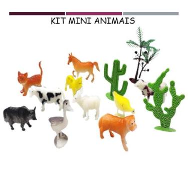 Imagem de Kit Mini Animais Da Fazenda De Pvc Com Acessórios 13 Peças Brinquedo I