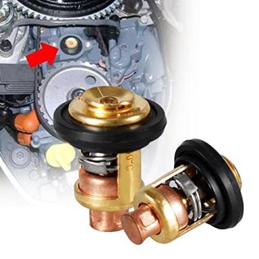 Imagem de YIUIY Kit de termostato de válvula de termostato de motor de barco compatível com motor de popa Yamaha substituir 6E5-12411-00