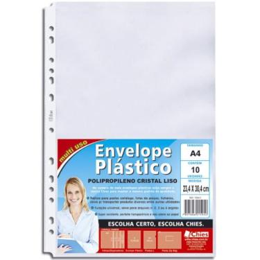 Imagem de Envelope Saco Plástico (Protetor De Documentos) A4 23,4X30,4cm Furação
