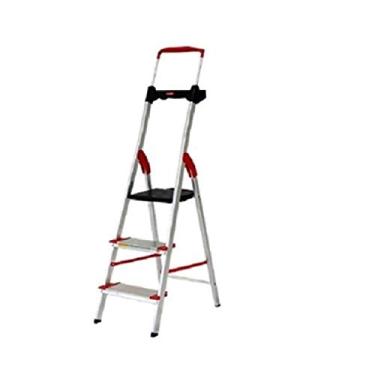 Imagem de Escada Dobravel 3 Degraus Confort em Aluminio Alumasa 150 kg de Capacidade