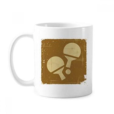 Imagem de Tênis de mesa esporte ilustração padrão caneca cerâmica cerâmica café porcelana copo talheres