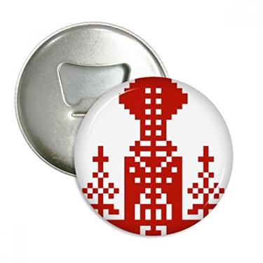 Imagem de Rússia Building Mosaico Country Elements Abridor de Garrafas Ímã de Geladeira Emblema Multifuncional