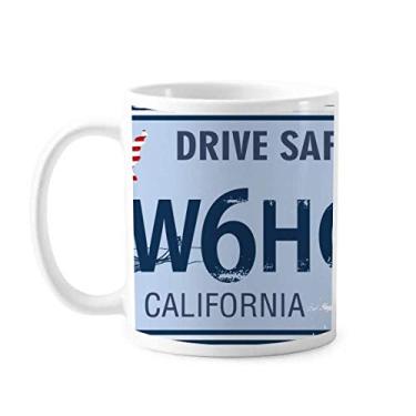 Imagem de Placa de licença EUA padrão americano caneca cerâmica café porcelana xícara louça