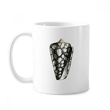 Imagem de Caneca de cerâmica com ilustração preta de vida marinha de caracol cerâmica xícara de porcelana de café louça