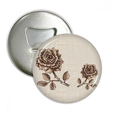 Imagem de Abridor de garrafas de plantas de flor marrom rosa antigo emblema multifuncional