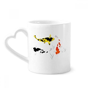 Imagem de Caneca chinesa para reunião de peixes café cerâmica copo de coração de vidro