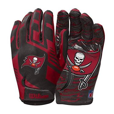 Imagem de Wilson Luvas de futebol NFL Stretch Fit – Adulto, Tampa Bay Buccaneers