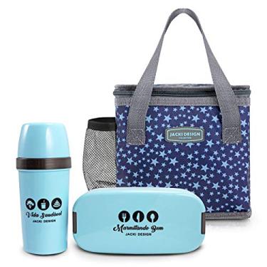 Imagem de Kit 3 Peças De Marmita, Garrafa e Bolsa Térmica Jacki Design Azul/Estrela