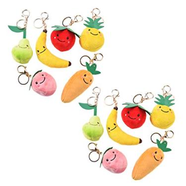 Imagem de 7 Peças Pingentes De Mini Bolsa Chaveiro De Comida Artificial Mini Brinquedo De Pelúcia Chaveiro Vegetal Lembrancinhas Para Crianças Charme De Mochila De Comida Presente Fruta