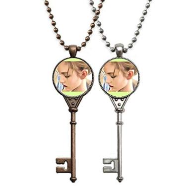 Imagem de OFFbb-USA Linda parafacialia Colar de chaves adorável da deusa para decoração de casais