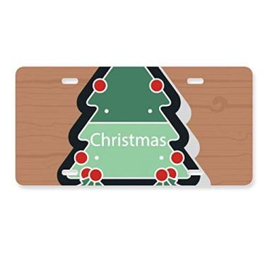 Imagem de DIYthinker Placa de carro com ícone de desenho animado de Natal para decoração de carro em aço inoxidável