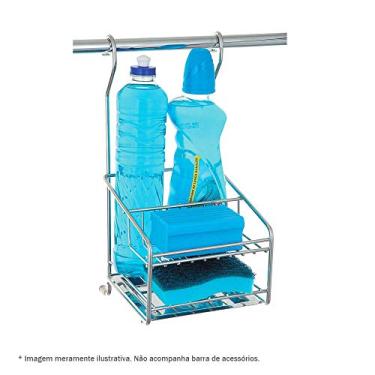 Imagem de Porta Detergente Sabão e Esponja Aço Cromado Jomer 4650