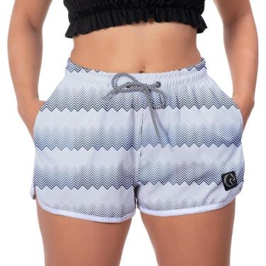 Imagem de Short Praia Premium Feminino Listrado Estampado Academia Fitness Caminhada Casual Esporte-Feminino