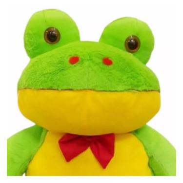 Imagem de Sapo Gigante De Pelúcia Grande - 1 Metro Verde Com Laço Vermelho