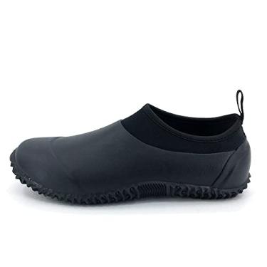 Imagem de SYLPHID Sapato de chuva masculino feminino de neoprene impermeável para acampamento, cuidados com o gramado, jardinagem e trabalho no quintal, Preto, 11 Women/9.5 Men