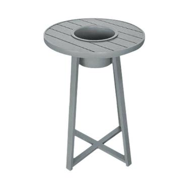 Imagem de Mesa Bistrô Champanheira Para área Gourmet E Varanda Alumínio Cinza-preta - Cor: Preto