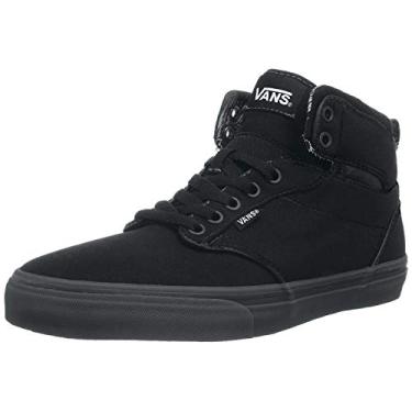 Imagem de Tênis Vans Atwood Hi juvenil tamanho 11 Y Rock têxtil preto vermelho skate cano alto, Canvas Black Black, 14.5 Women/13 Men