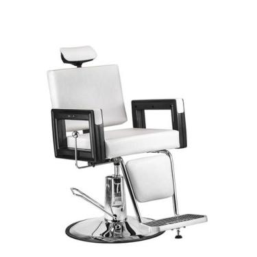 Imagem de Poltrona Cadeira Reclinável Barbeiro Maquiagem Salão Dompel - Branco P