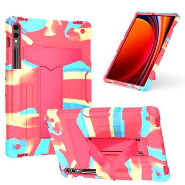 Imagem de elitegadget Capa híbrida para Samsung Galaxy Tab S9 FE+ Plus 31.5 cm (SM-X610/X616)/Galaxy Tab S9+ Plus 31.5 cm (SM-X810/X816/X818) - Capa híbrida de camada dupla com suporte (Candy/rosa)