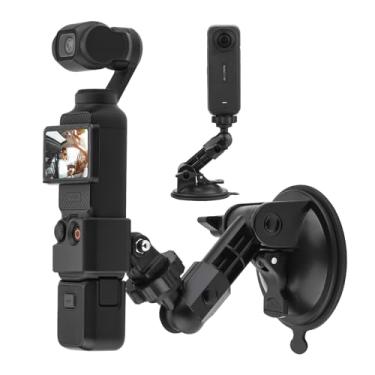 Imagem de BRDRC Suporte de ventosa Pocket 3, kit de suporte de painel de para-brisa de carro com adaptador de expansão para Insta360 X4 X5 X3 Go 3S para GoPro Max Mini Hero 13 12 11 10 9 Pocket 3 2 Action 5 Pro
