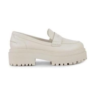 Imagem de Sapato Mocassin Feminino Carrano Mestiço Lait Couro Branco Off Whith 5060-Feminino