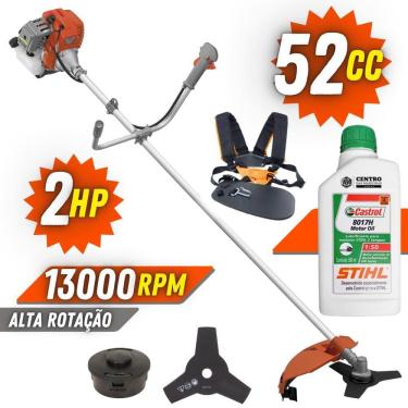 Imagem de Roçadeira Aparador de Grama Á Gasolina Tekna RL520AC-G2 Motor 2T 52cc 2HP Com Lâmina 3...
