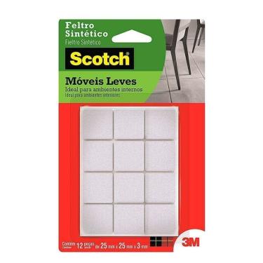 Imagem de Feltro Sintético 3M Scotch Quadrado Branco Médio 24 Unidades