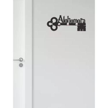 Imagem de Porta Chave Parede Harry Potter Decorativo Suporte Alohomora Cor Preto