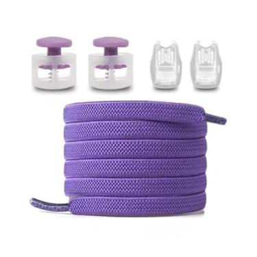 Imagem de Cadarços De Mola Sem Cadarços Cadarços Elásticos Tênis Crianças Adulto Cadarços Elásticos Sapatos Sem Cadarços Sapatos(Purple)