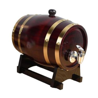 Imagem de WeiLaiKeQi Balde de vinho, barril de madeira, barril de cerveja, barril de vinho para armazenamento de brandy, cerveja, vinho, 1.5L Retro Vermelho