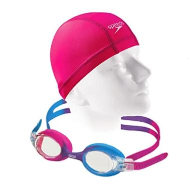 Imagem de Kit Natação Speedo Óculos Quick Jr + Touca Xtrafit Lycra Infantil 4 a 12 anos (Rosa + xtrafit)