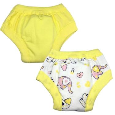 Imagem de Calcinha Desfralde Algodão Absorvente 2und Elefante Amarelo