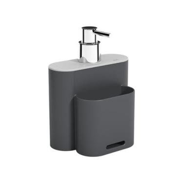 Imagem de Dispenser para Detergente Coza Flat 500 ml Cinza Frio e Cinza Grafite