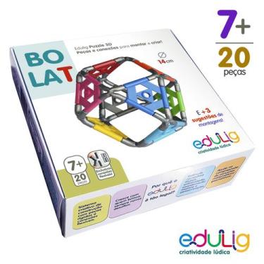 Imagem de Quebra-cabeça geométrico Edulig Puzzle 3D Bola T - 20 peças e conexões