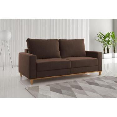 Imagem de Sofá Felicia 2 Lugares com Almofadas Soltas Tecido Linho 180cm Viero -