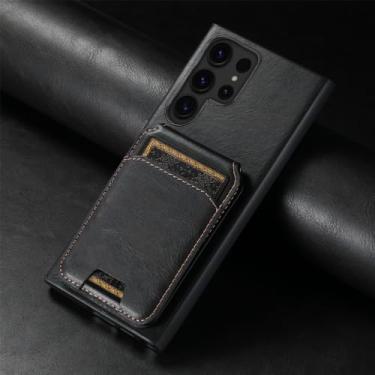 Imagem de Suporte de couro para cartão, capa de telefone para Samsung S23 S22 S24 Ultra Plus S23FE Note 20 Ultra A 14 54 34 24 A3 A53, preta, para Note20