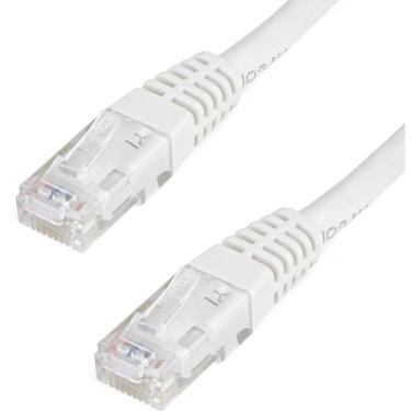 Imagem de StarTech. Cabo Ethernet CAT6 de 4,5 metros – Cabo Ethernet Branco CAT 6 Gigabit – 650 MHz 100 W PoE ++ RJ45 UTP moldado categoria 6 cabo de rede/patch com alívio de tensão/Fluke testado UL/TIA certificado (C6PATCH15WH)